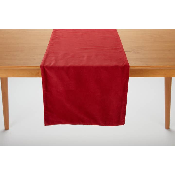 Tableau-Velvet Red Velvet Table Runner