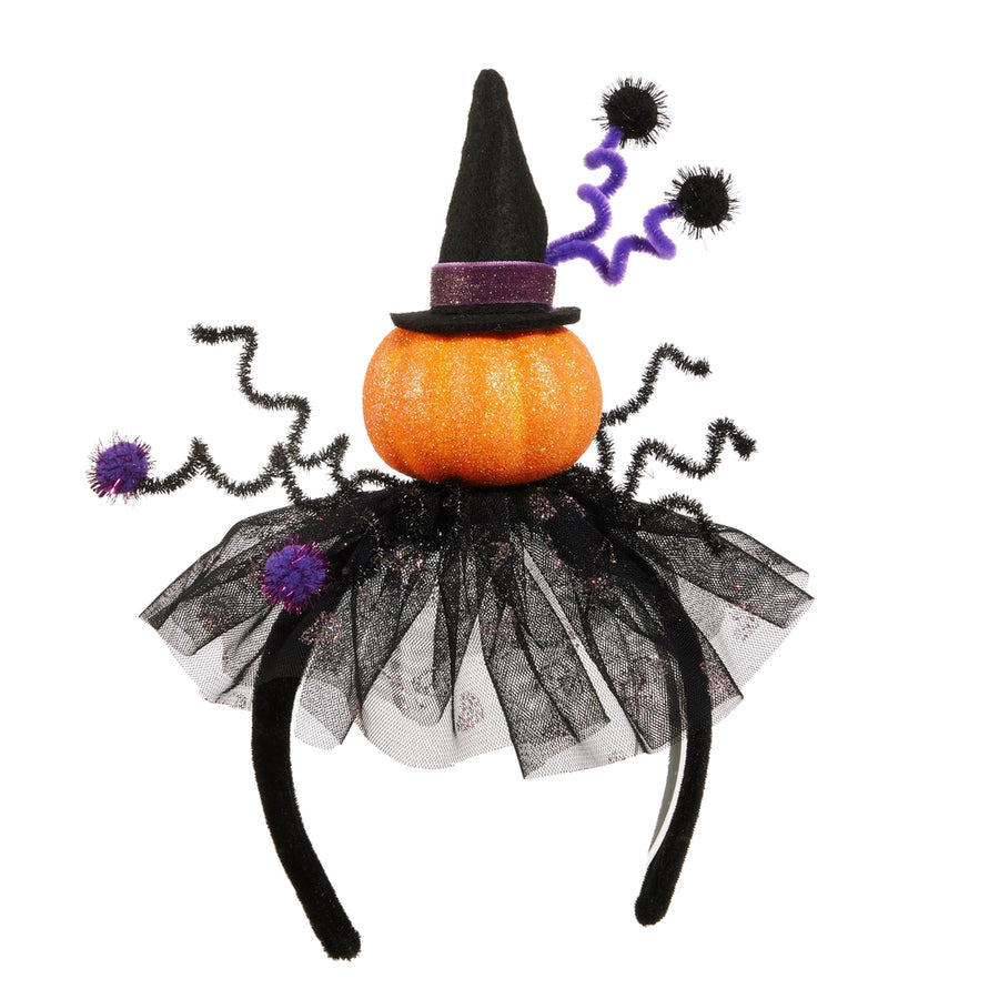 Raz 10.5" Pumpkin Witch Headband