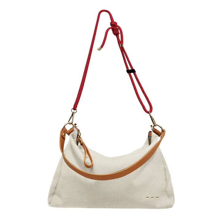 Cosette Canvas Shoulder Bag-Cream