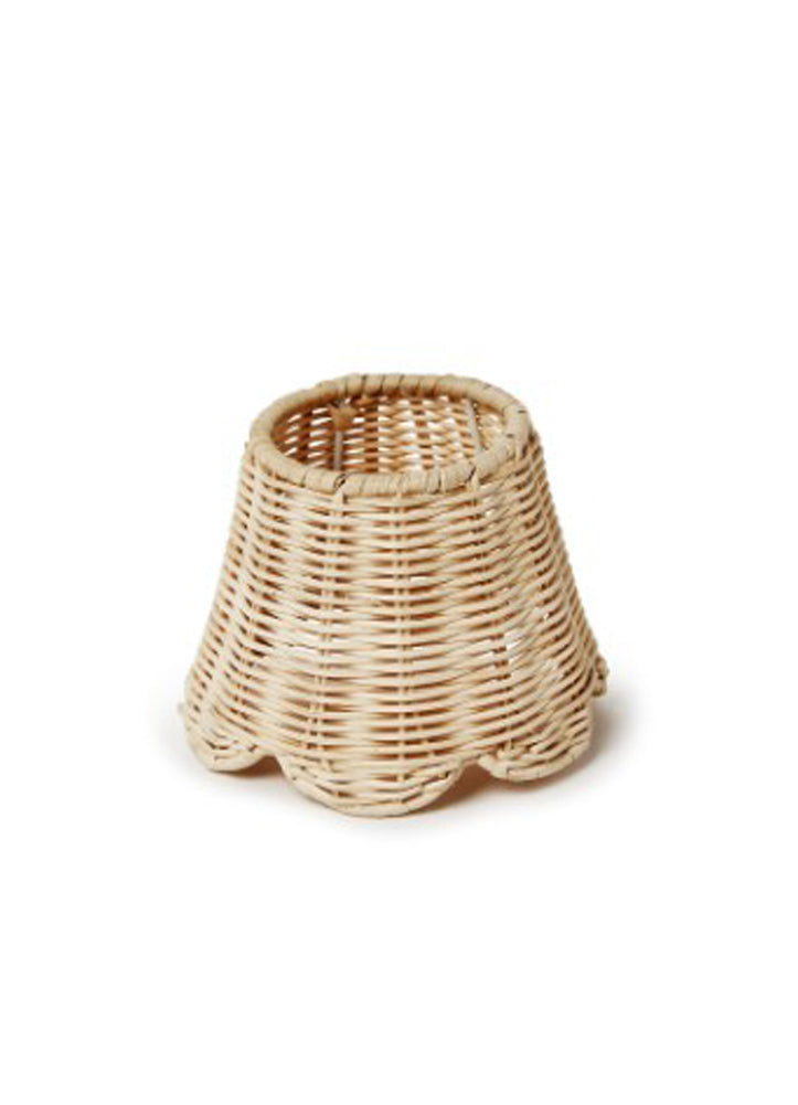 Two's Company Rattan Lamp Shade with Scalloped Edge