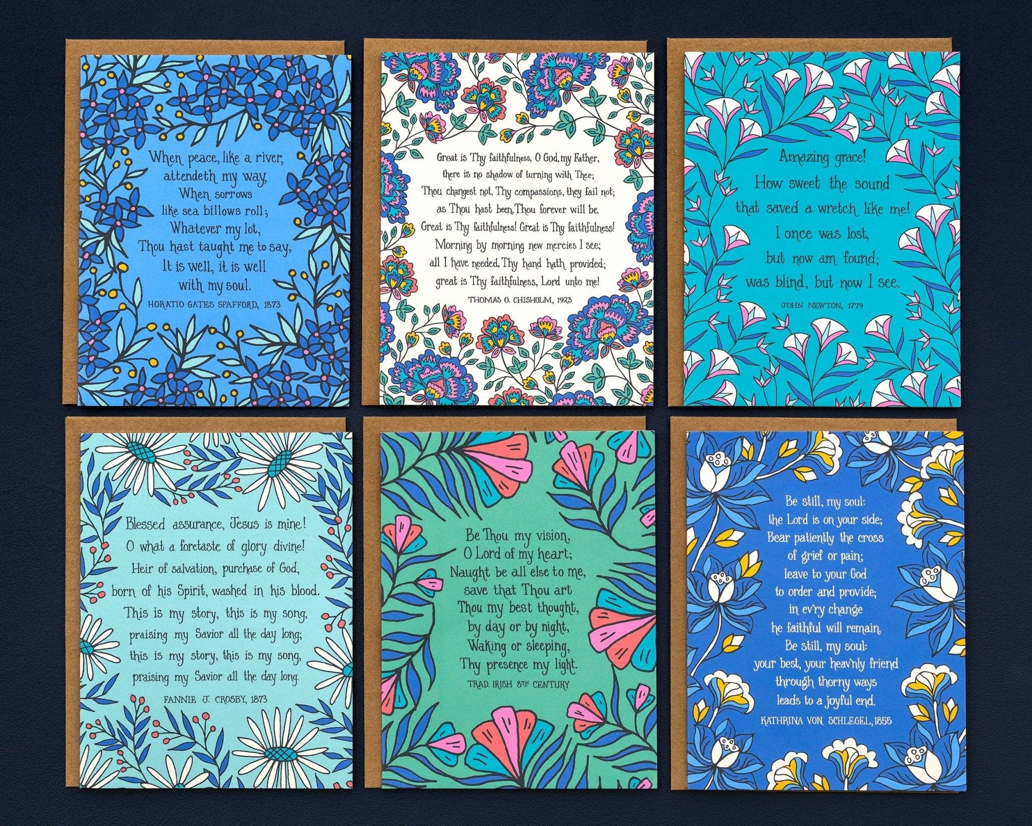 6 Hymn Greeting Cards - Set One - From Me To You