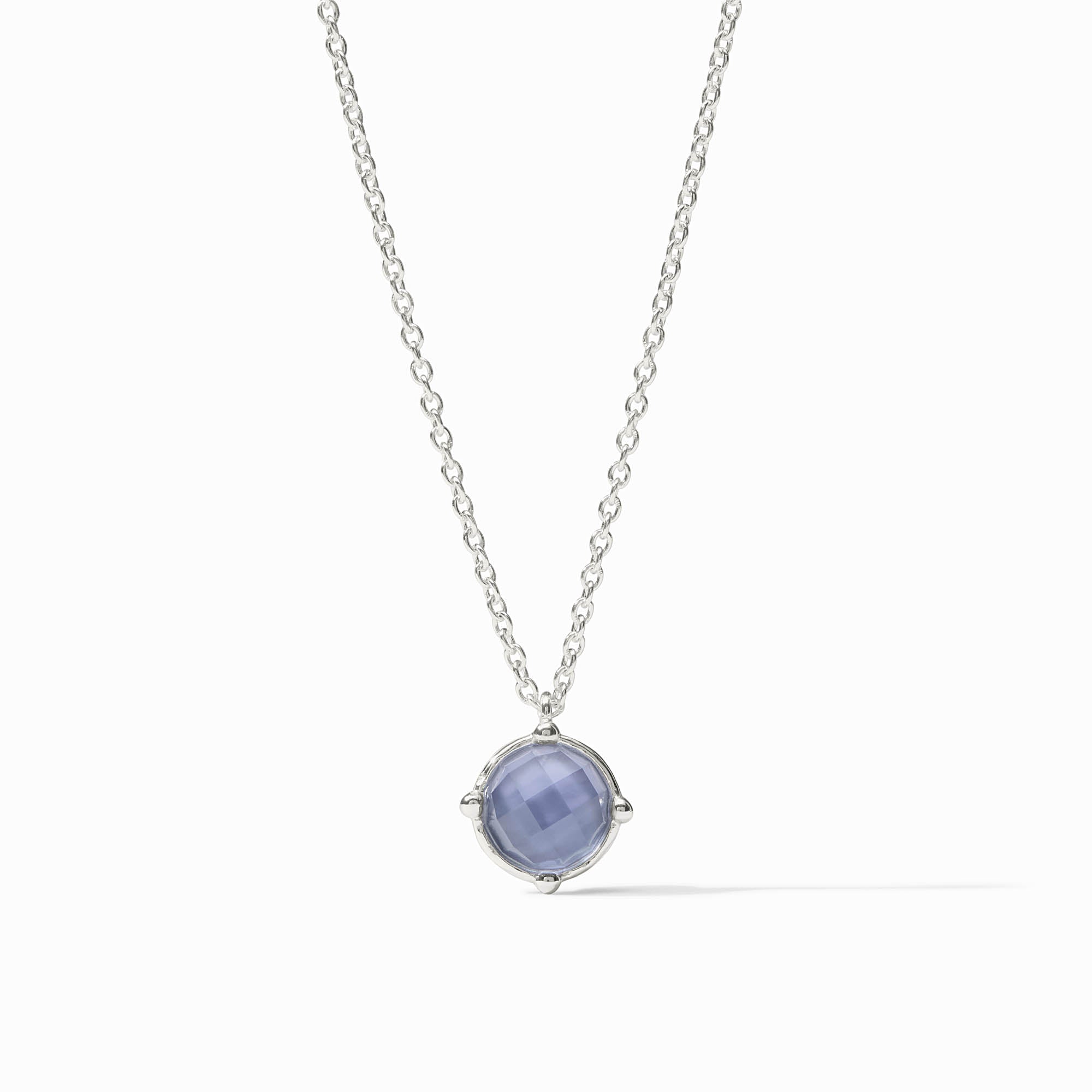 JULIE VOS Honeybee Solitaire Necklace SILVER-Iridescent Tanzanite Blue