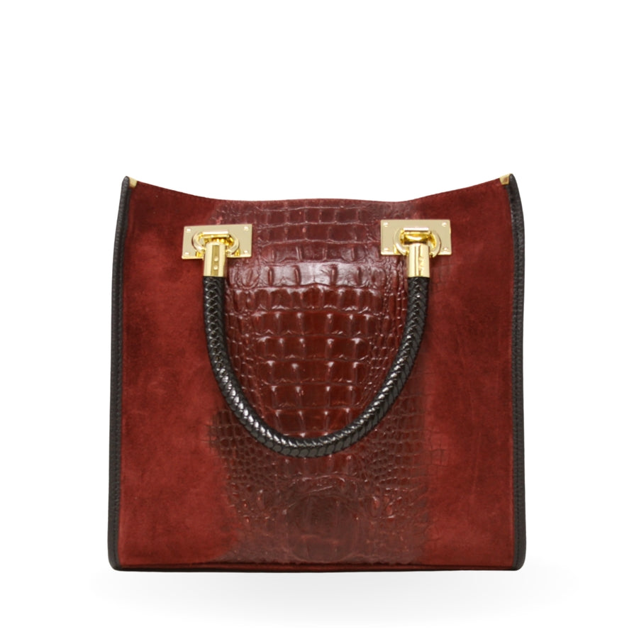 GENUINE ITALIAN LEATHER PORTFOLIO BAG - BURGUNDY