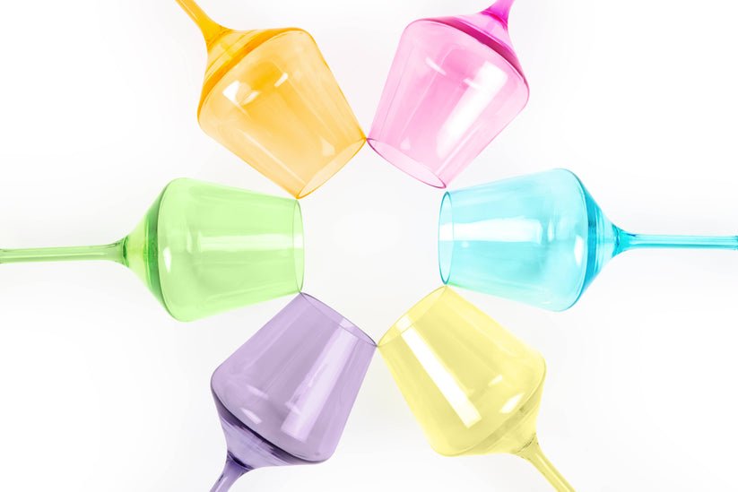 Acrylic Stemmed Wine Glasses - Bright - From Me To You