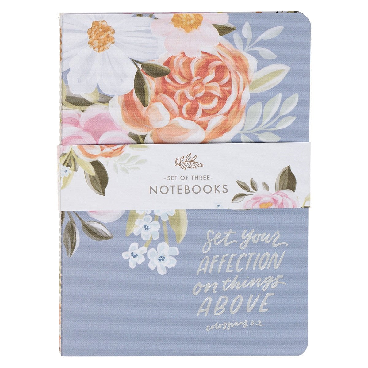 Affection Blue Floral Notebook Set - Colossians 3:2 - From Me To You