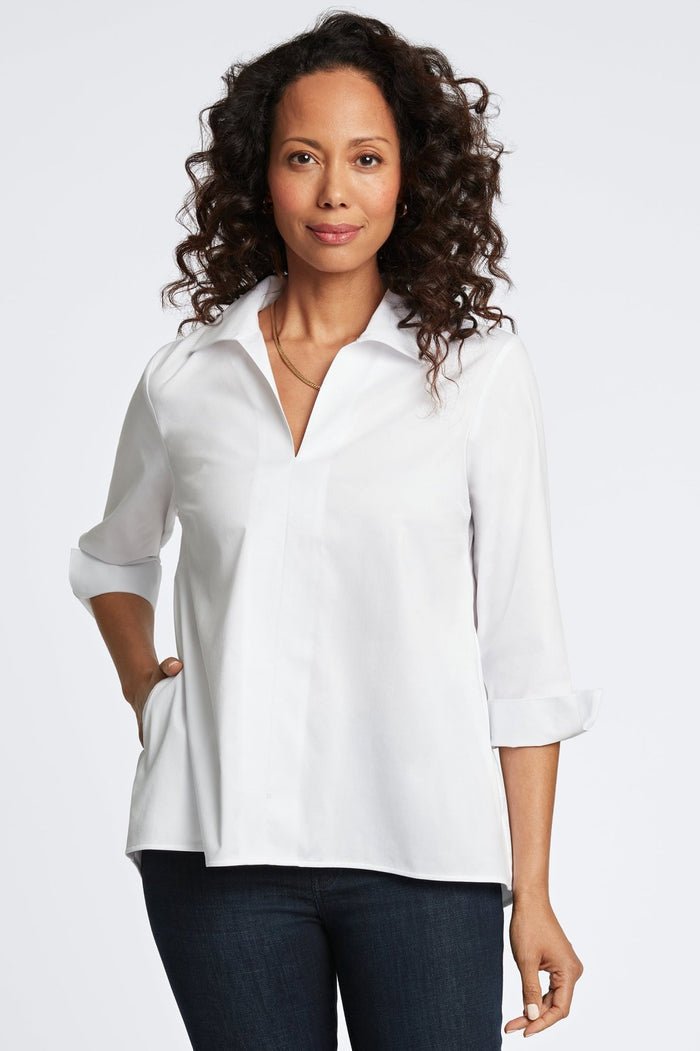 AGNES LS STRC SHIRT - White - From Me To You