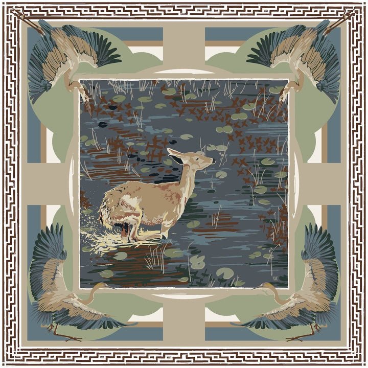 Austin Williams-Slate Lily Pad Doe Scarf - From Me To You
