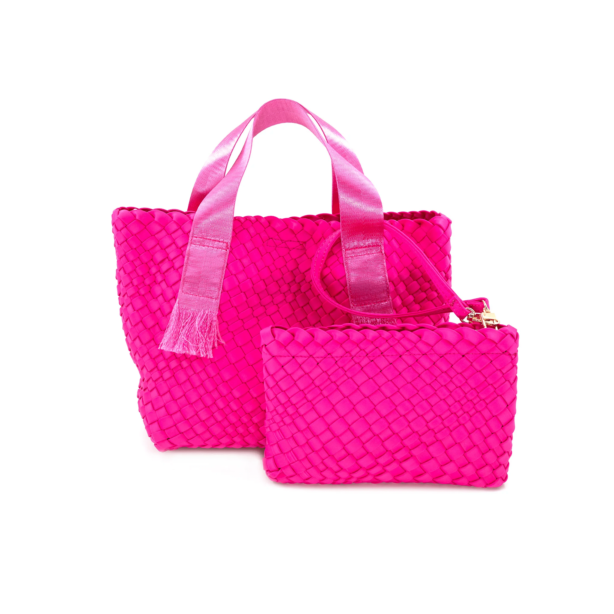 BC Woven Handbag - Fuchsia - From Me To You