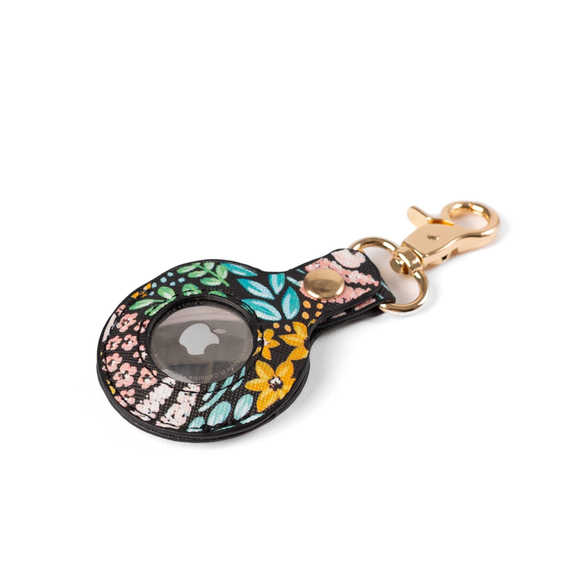 Black Floral AirTag Keychain - From Me To You