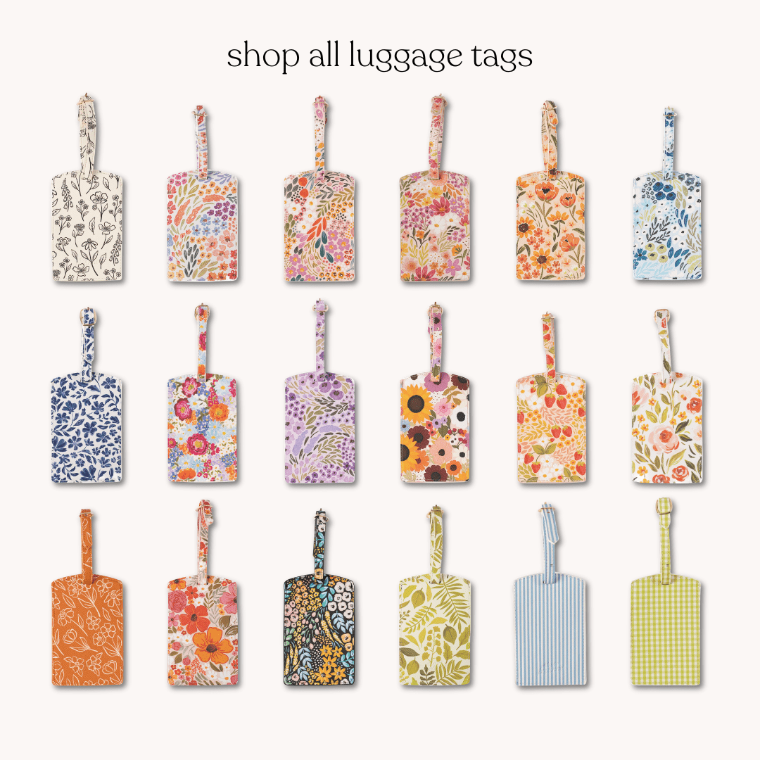 Black Floral Luggage Tag - From Me To You