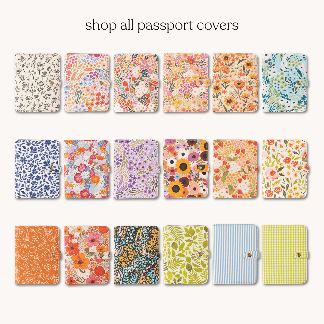 Black Floral Passport Cover - From Me To You