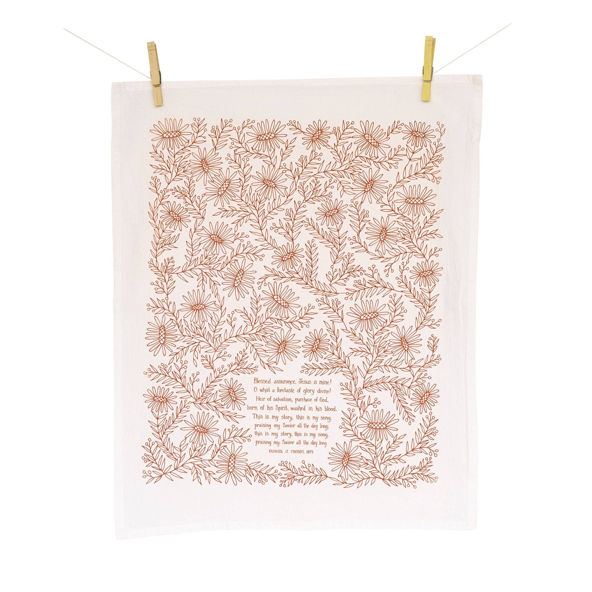 Blessed Assurance Hymn Tea Towel — 24"x20" - From Me To You