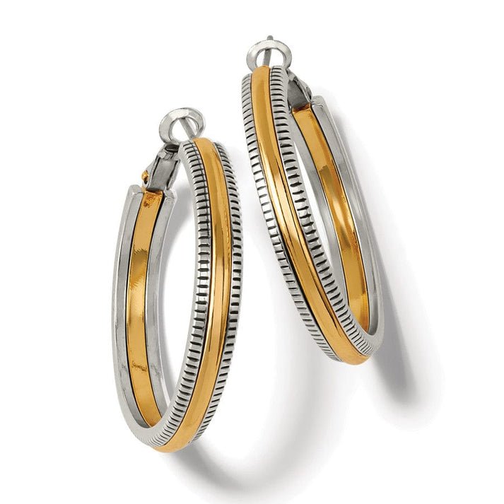 Brighton Interlok Noir Heirloom Gold Hoop Earrings - From Me To You
