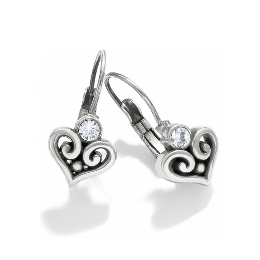 Brighton Silver/Stone Alcazar Heart Leverback Earrings - From Me To You