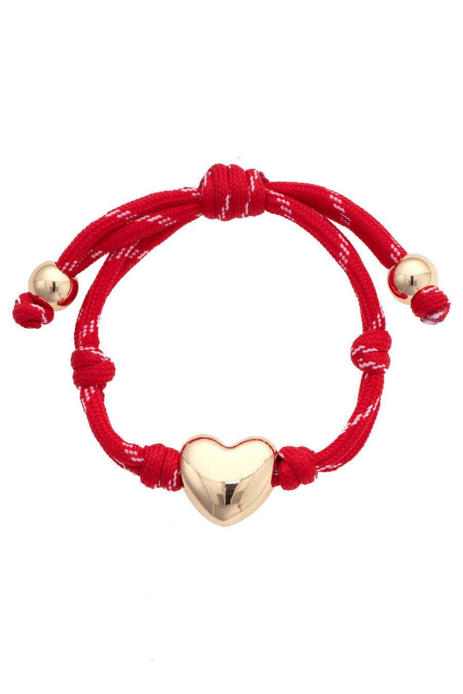 Canvas Blaine Puffy Heart Paracord Bracelet in Red - From Me To You