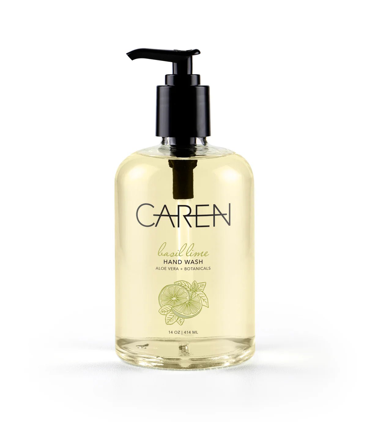 Caren Hand Wash - Basil Lime - 14 oz Glass Bottle - From Me To You