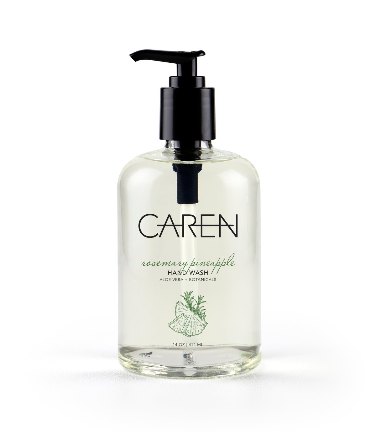Caren Hand Wash - Rosemary Pineapple - 14 oz Glass Bottle - From Me To You