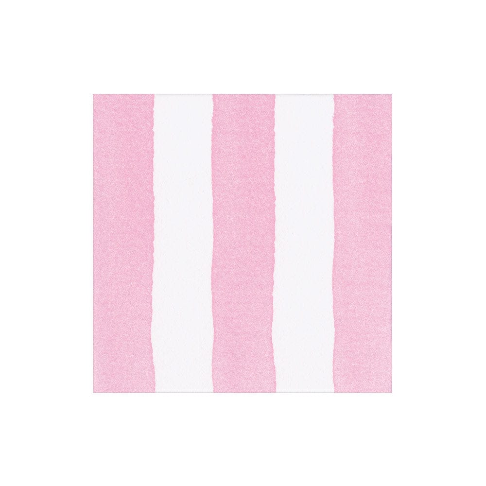 Caspari Cafe Stripe Light Pink Paper Linen Cocktail Napkin - From Me To You
