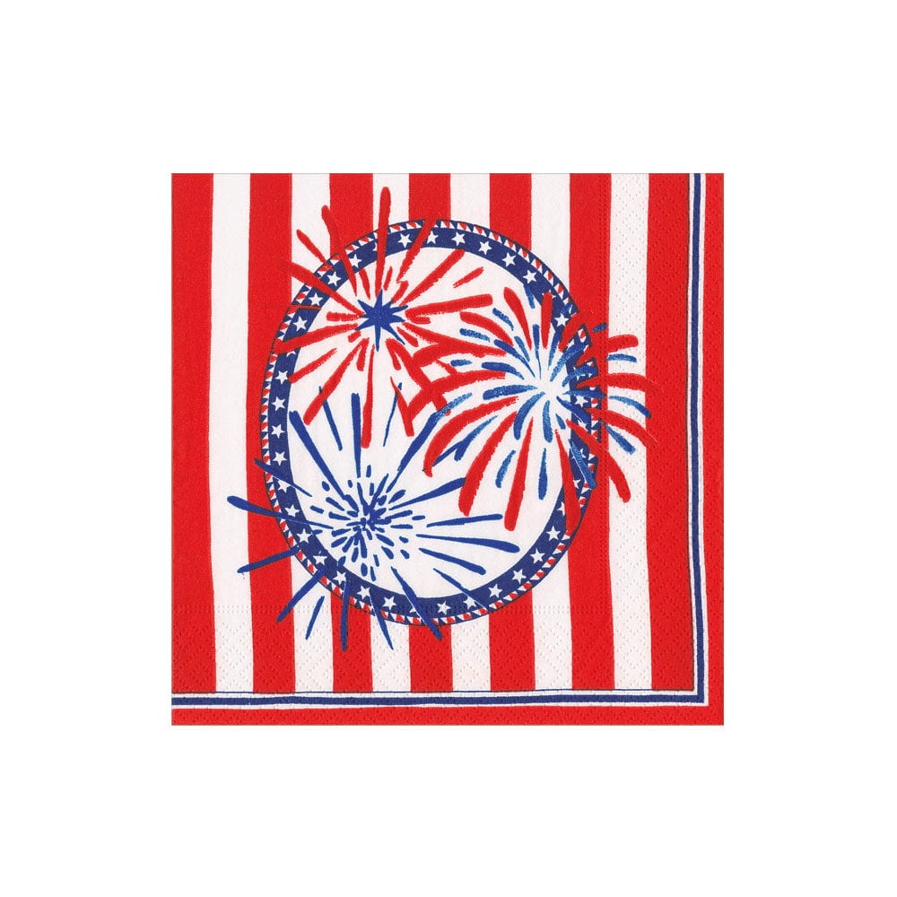 Caspari Cocktail Napkin - Stars, Stripes and Sparks - From Me To You