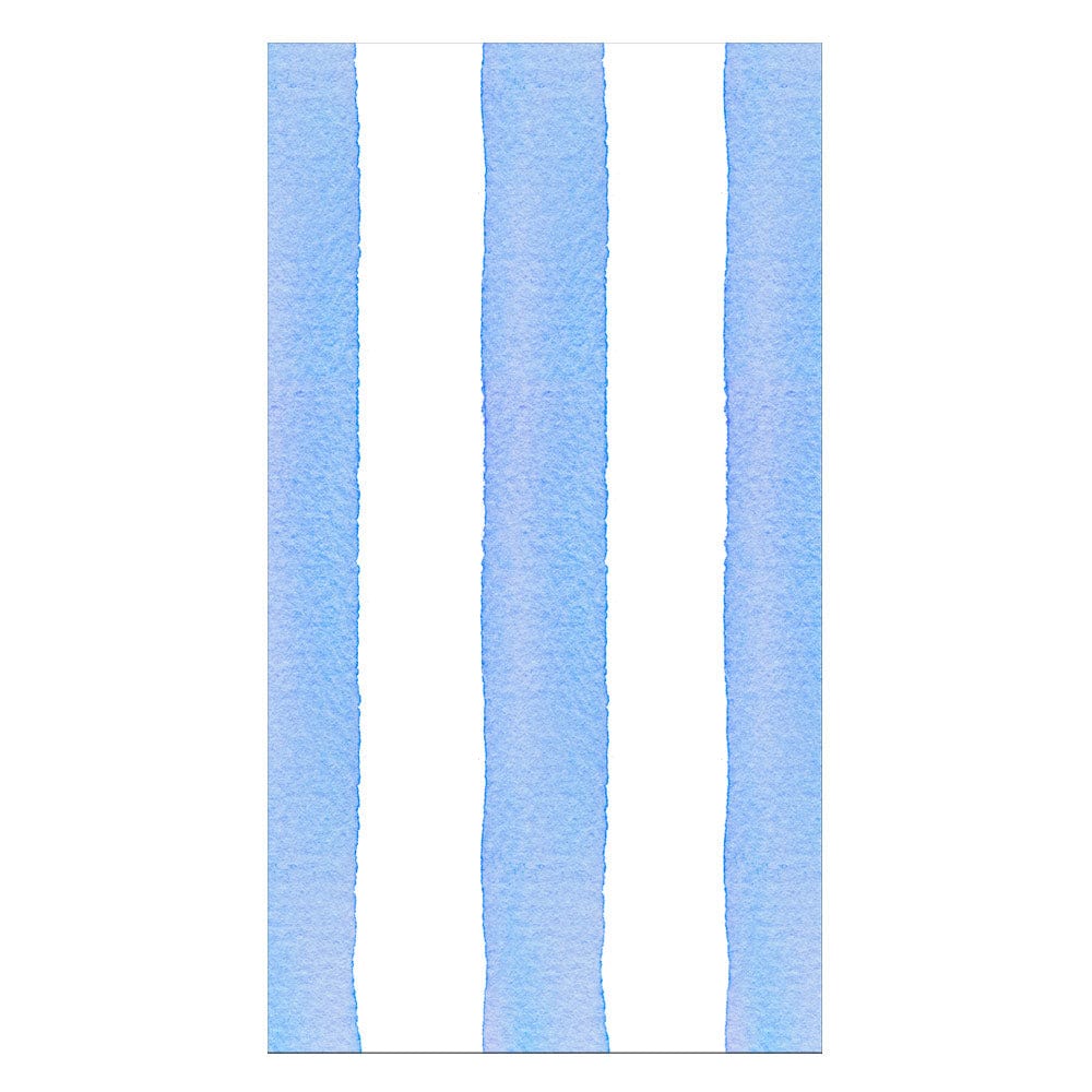 Caspari Guest Towel Napkins - Cafe Stripe Blue Paper Linen - From Me To You