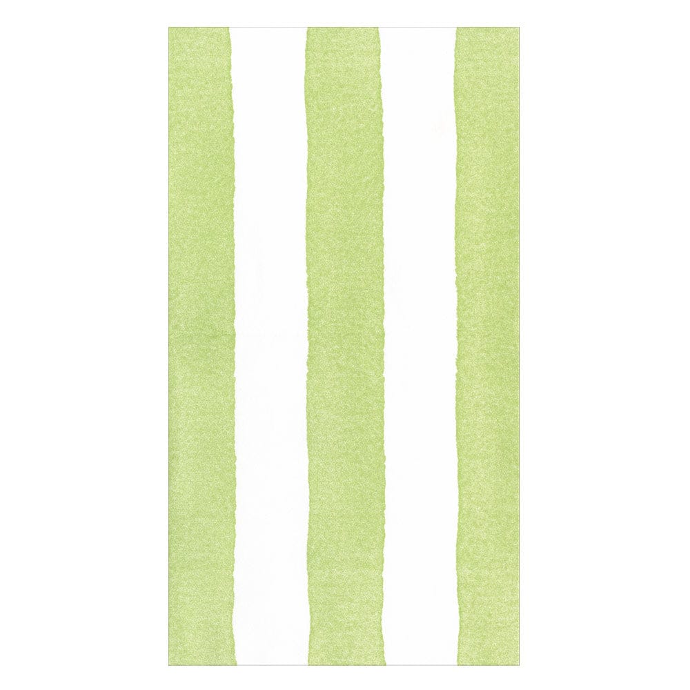 Caspari Guest Towel Napkins - Cafe Stripe Lime Paper Linen - From Me To You