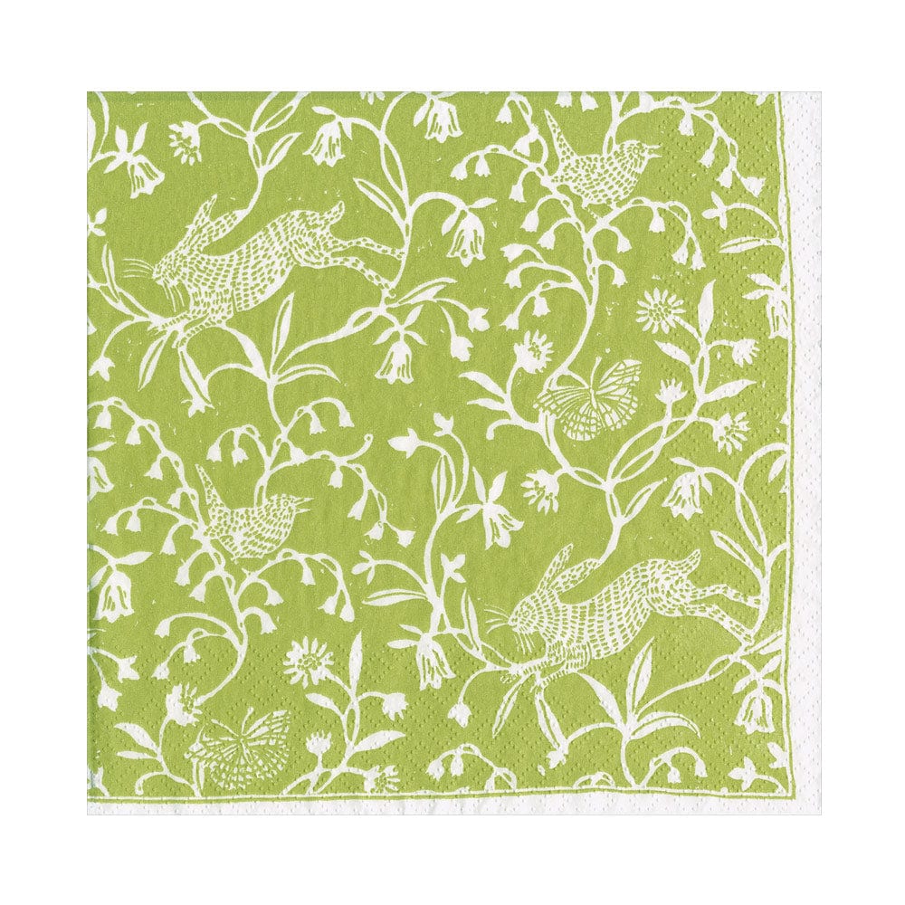 Caspari Luncheon Napkins - Hedgerow Moss Green - From Me To You