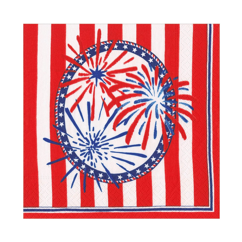 Caspari Luncheon Napkins - Stars, Stripes and Sparks - From Me To You