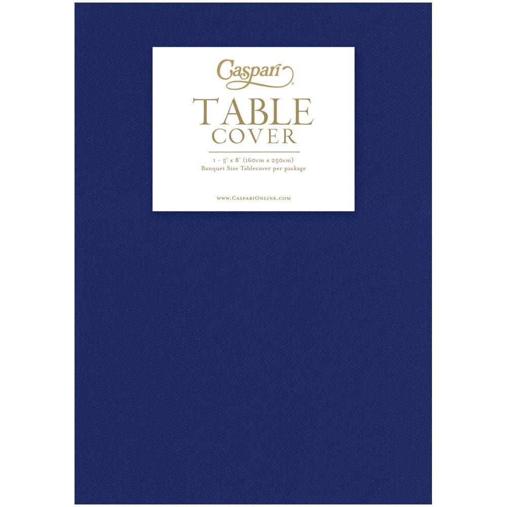 Caspari Paper Linen Navy Blue Solid Airlaid Tablecover 5.2'X8.2 - From Me To You