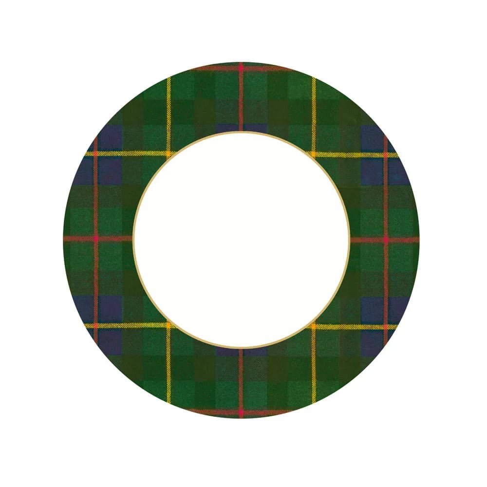 Caspari Salad/Dessert Plates - William Tartan Blue - From Me To You
