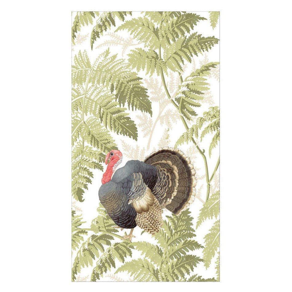 Caspari Turkey Among Ferns Guest Towels - includes 15 Guest Towels - From Me To You
