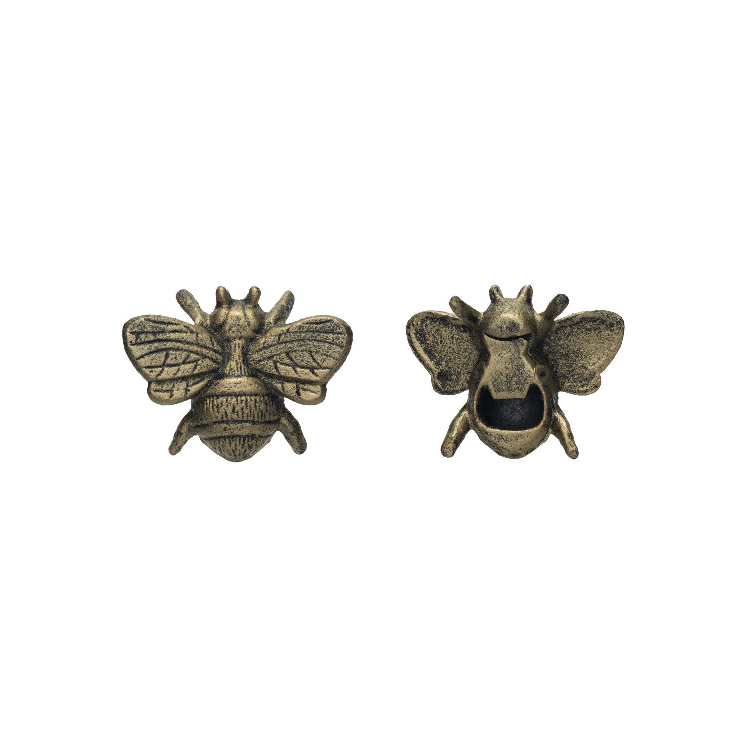Cast Iron Bee Bottle Opener, Distressed Gold Finish - From Me To You