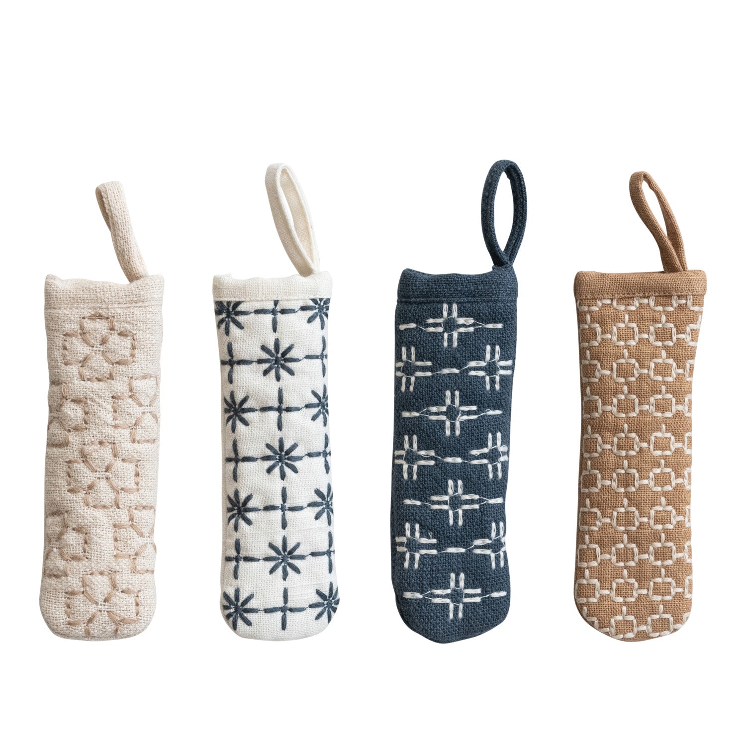 Cotton Pot Handle Cover with Embroidered Pattern & Loop, 4 Styles - From Me To You