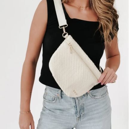 Westlyn Woven Bum Bag- Cream