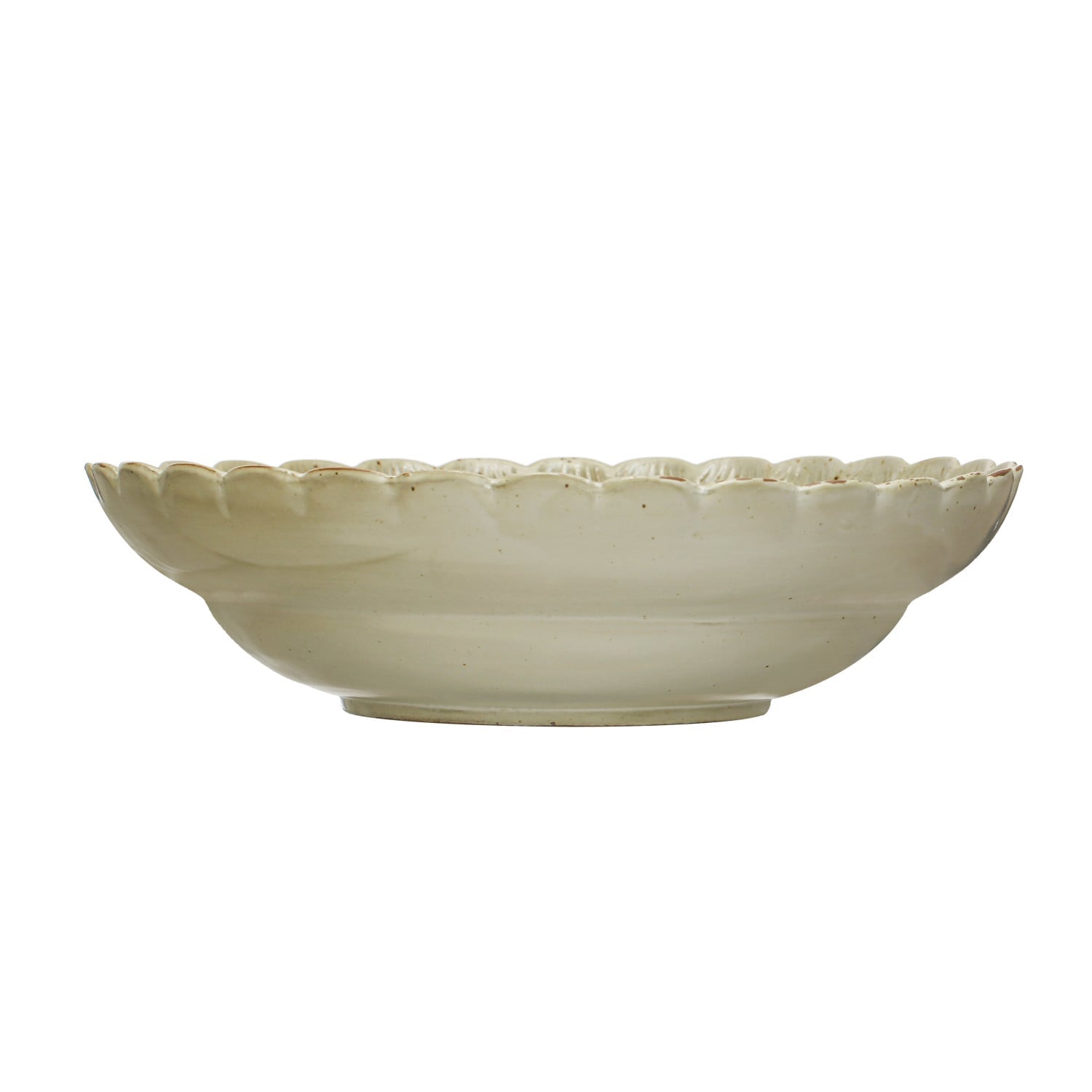 Creative Co-op 11-3/4" Round x 3"H Stoneware Bowl w/ Scalloped Edge - From Me To You