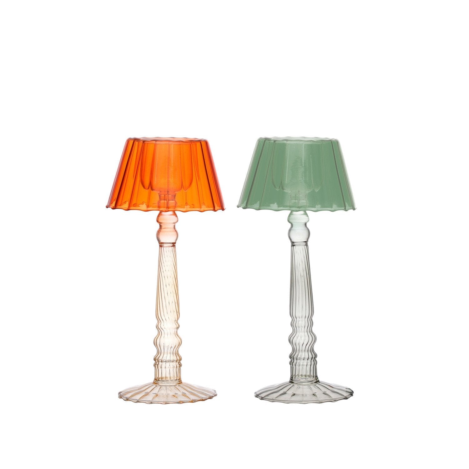 Creative Co - op Glass Ribbed Table Light Tealight Holder, 2 Colors - From Me To You