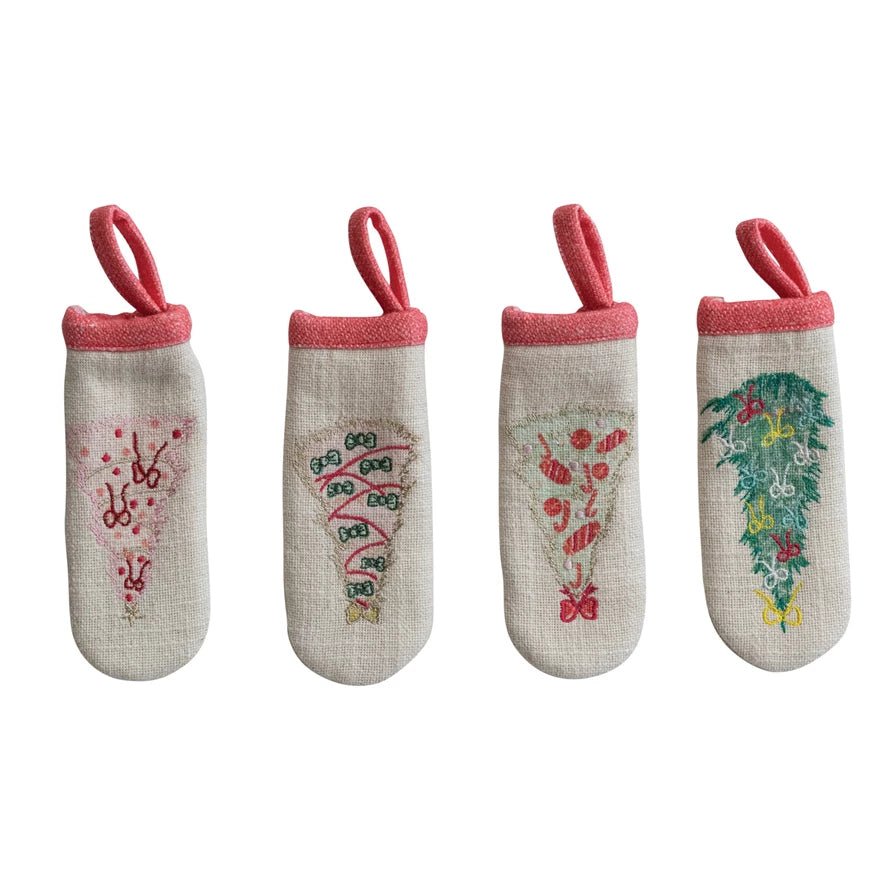 Creative Co - op Printed Pot Handle Cover with Embroidered Christmas Tree, 4 Styles - From Me To You