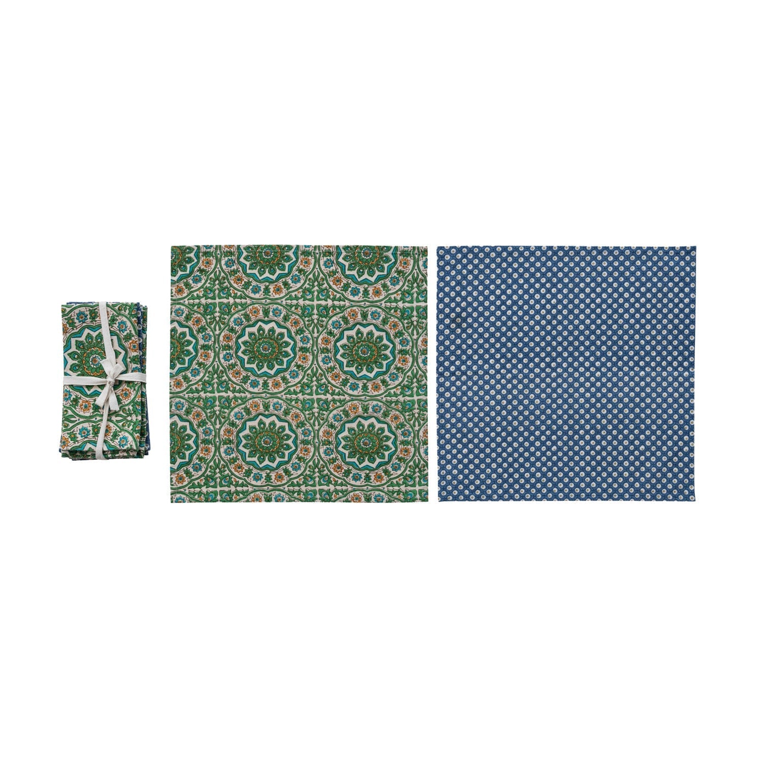 Creative Co-op S/4 Cotton Printed Napkins with Patterns-Multi Color - From Me To You