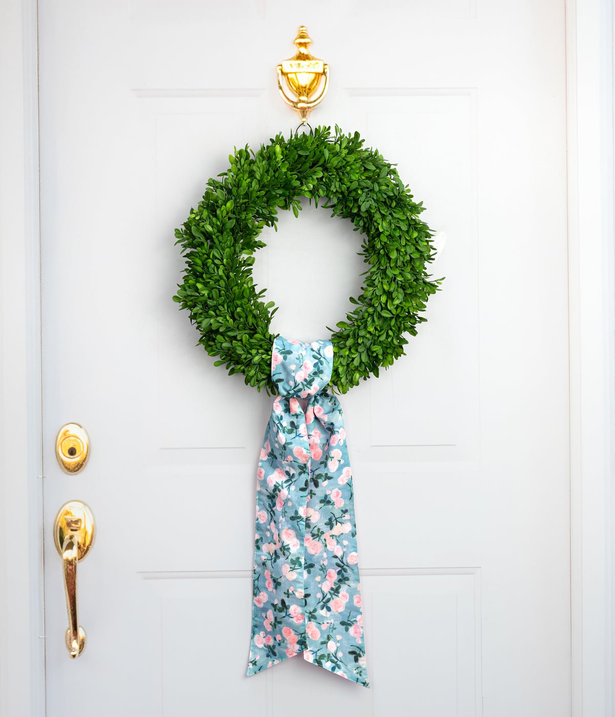 d. stevens - 4" x 56" Poplin Wreath Sash: Watercolor Roses & Pink Dupioni - From Me To You