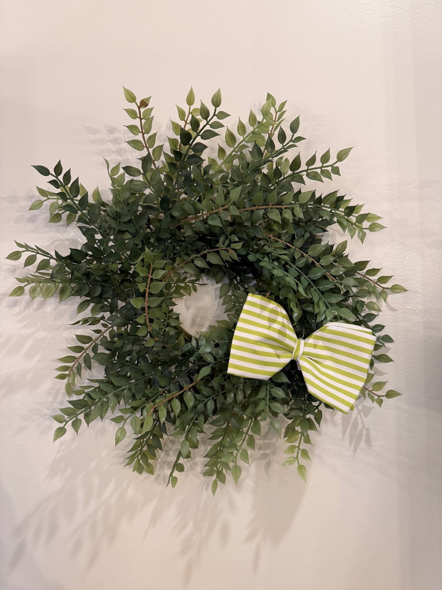 d. stevens 6" satin stripe bow clip, lime green white - From Me To You