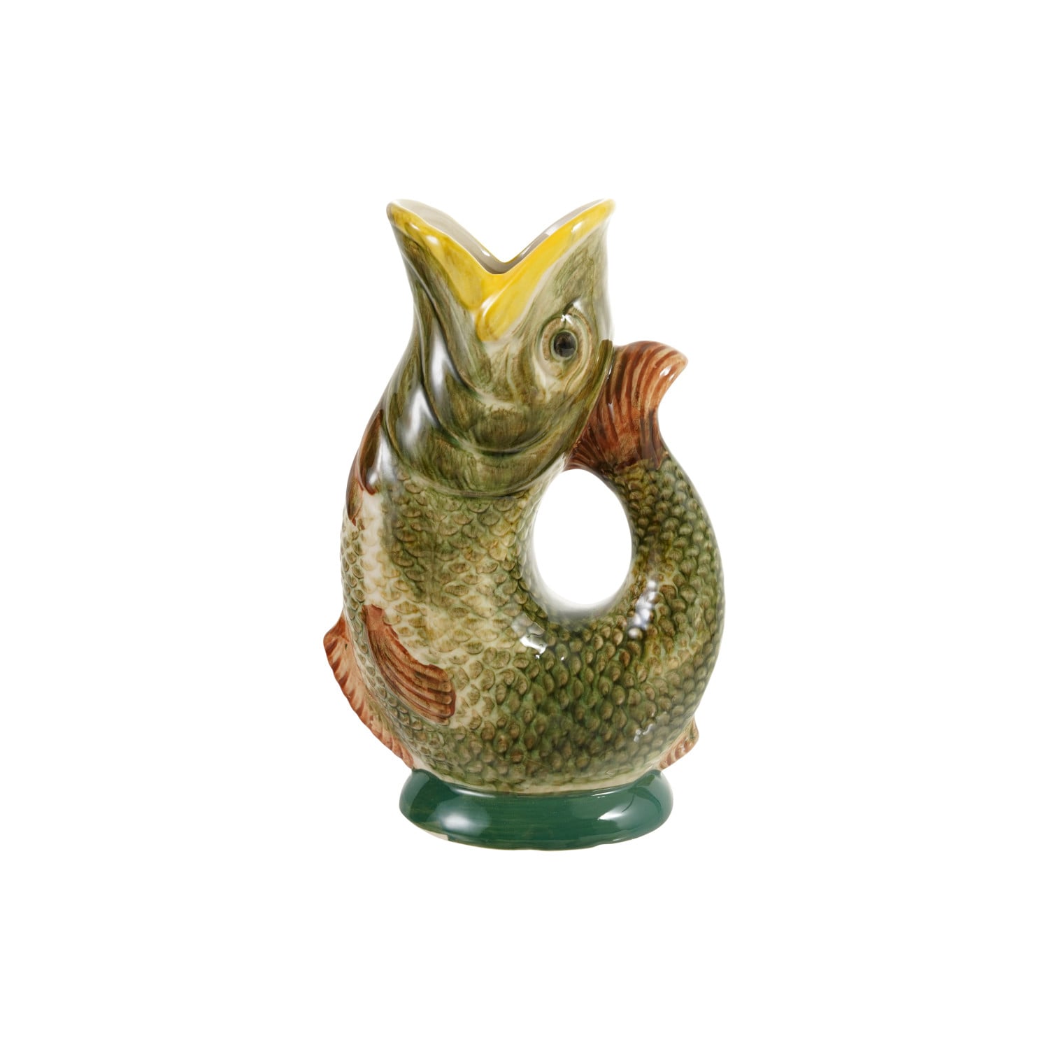 Creative Co-op Stoneware Fish Shaped Pitcher, Reactive Glaze, Brown