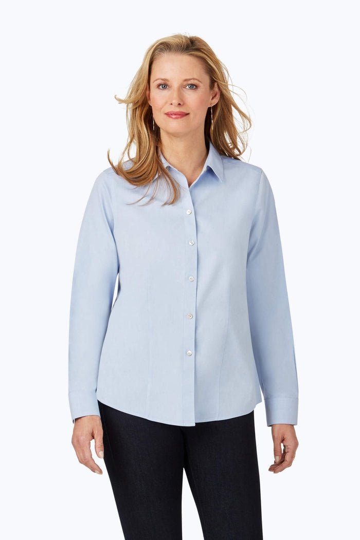 DIANNA Long Sleeve Pin Point - Blue Wave - From Me To You