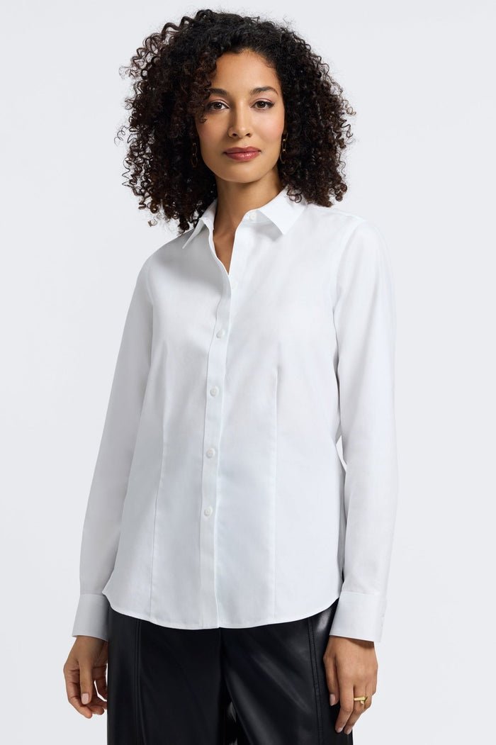 DIANNA Long Sleeve Pin Point - White - From Me To You