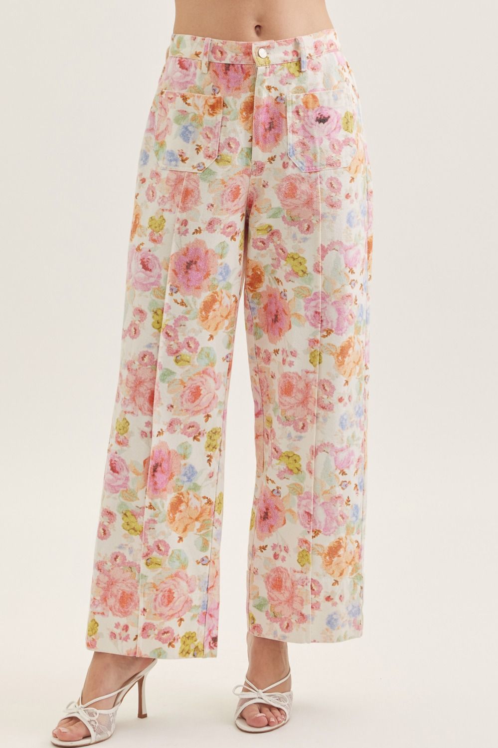 Entro - Botanical print wide leg pants - Multi - From Me To You
