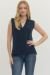 Entro - Solid sleeveless V - neck sweater Vest - Navy - From Me To You