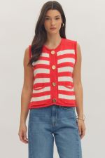 Entro - Striped Sleeveless Top - From Me To You