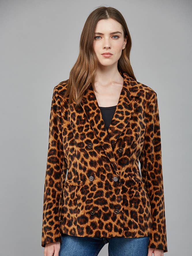 Fate - Animal Print Double Breasted Blazer - From Me To You
