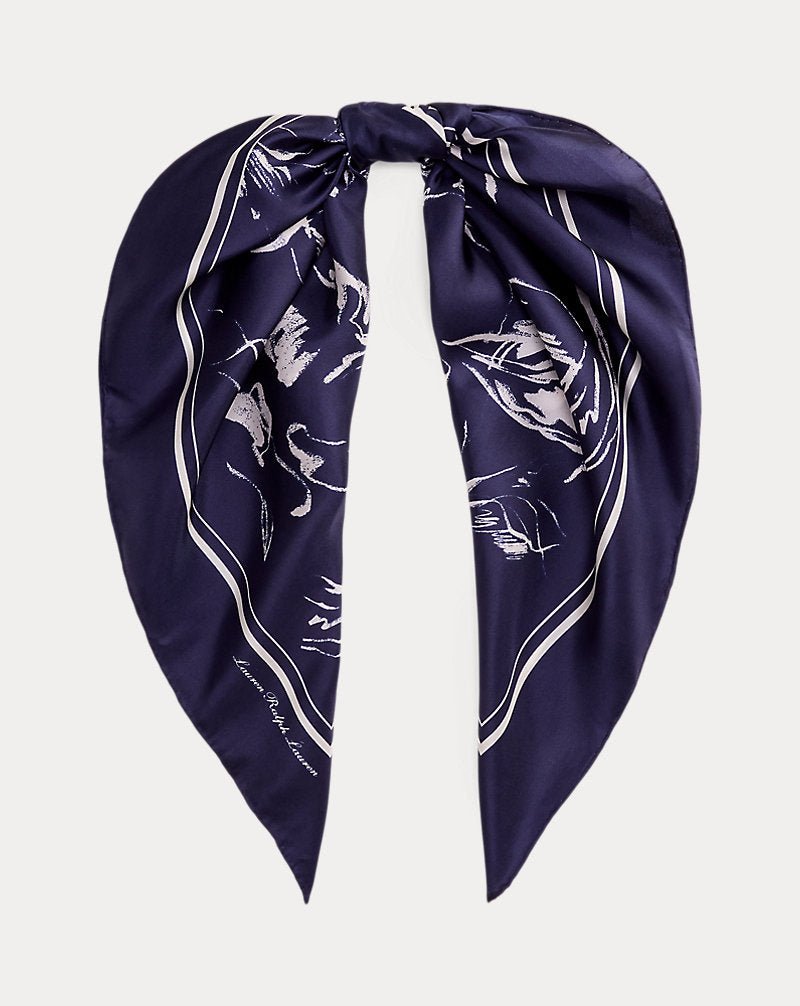 Floral Square Scarf, Navy | Shiraleah - From Me To You