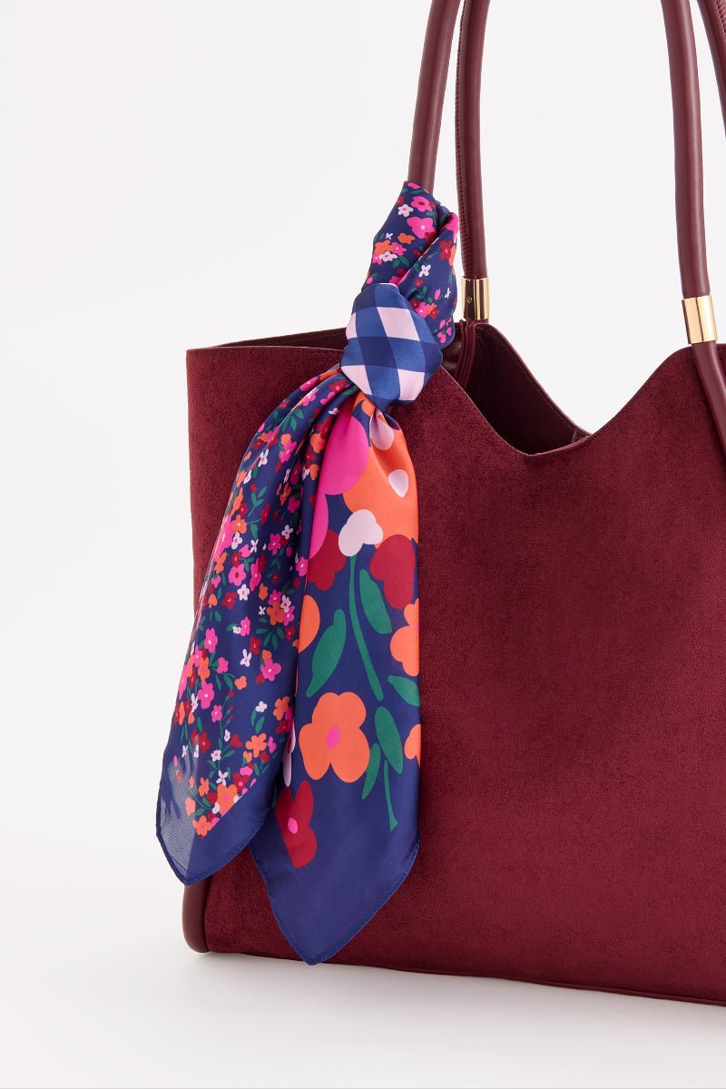 Floral Square Scarf, Navy | Shiraleah - From Me To You