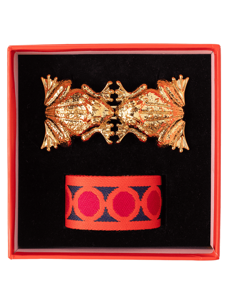 FROGS Belt Buckle with Orange Circles Belt Strap - From Me To You