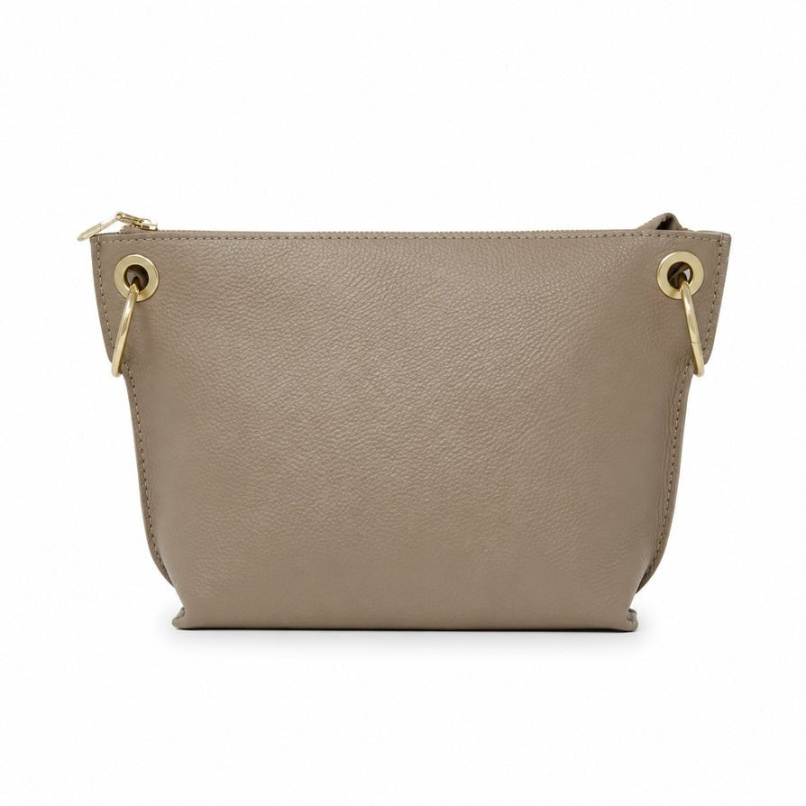 Genuine Italian Leather Crossbody Bag New Version-TAUPE - From Me To You